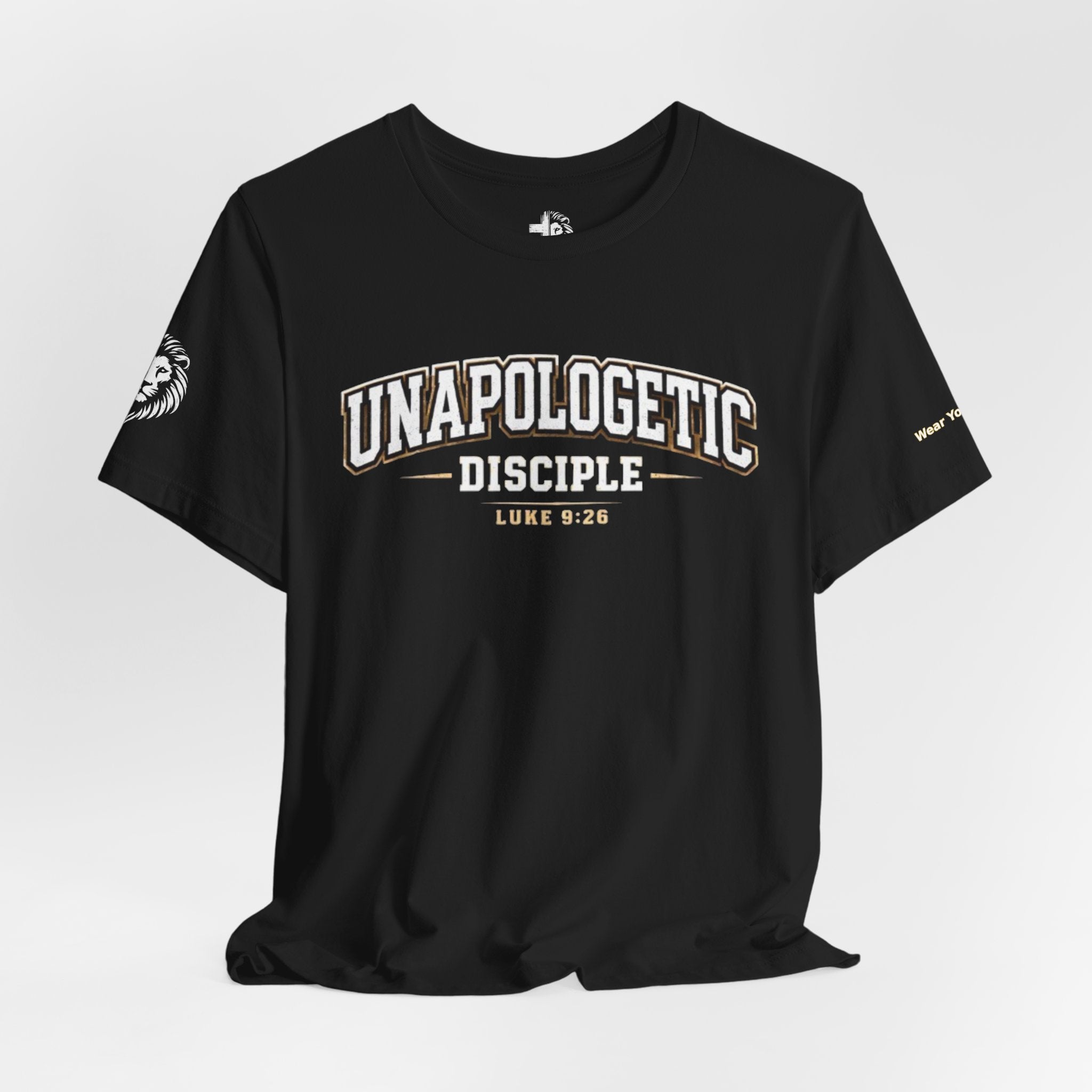 Unapologetic Disciple T‑Shirt — 'Not Ashamed' Christian Tee (Luke 9:26 / Romans 1:16)
