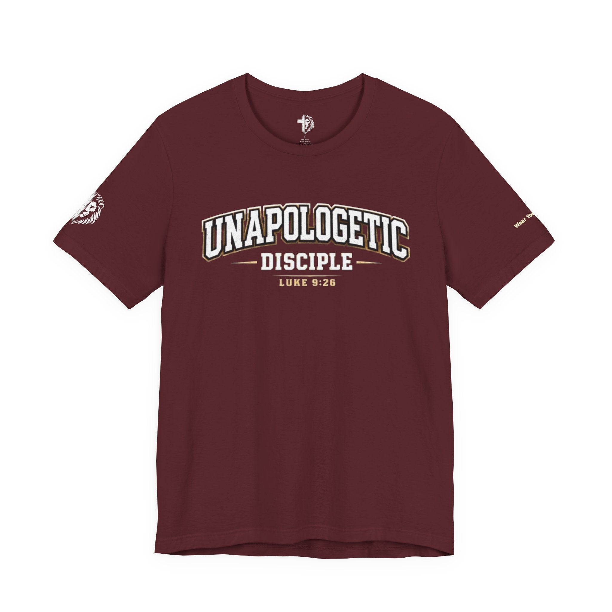 Unapologetic Disciple T‑Shirt — 'Not Ashamed' Christian Tee (Luke 9:26 / Romans 1:16)