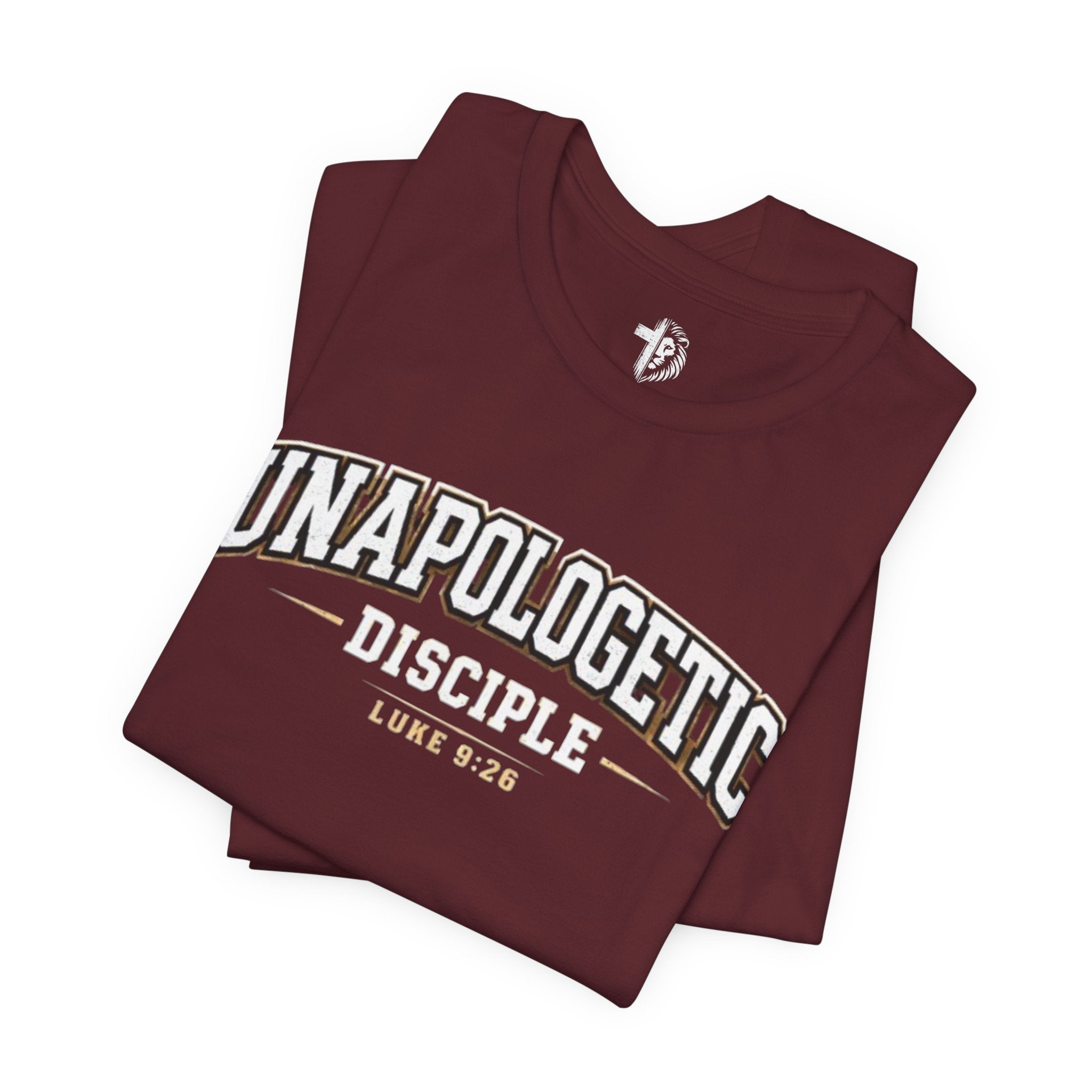 Unapologetic Disciple T‑Shirt — 'Not Ashamed' Christian Tee (Luke 9:26 / Romans 1:16)