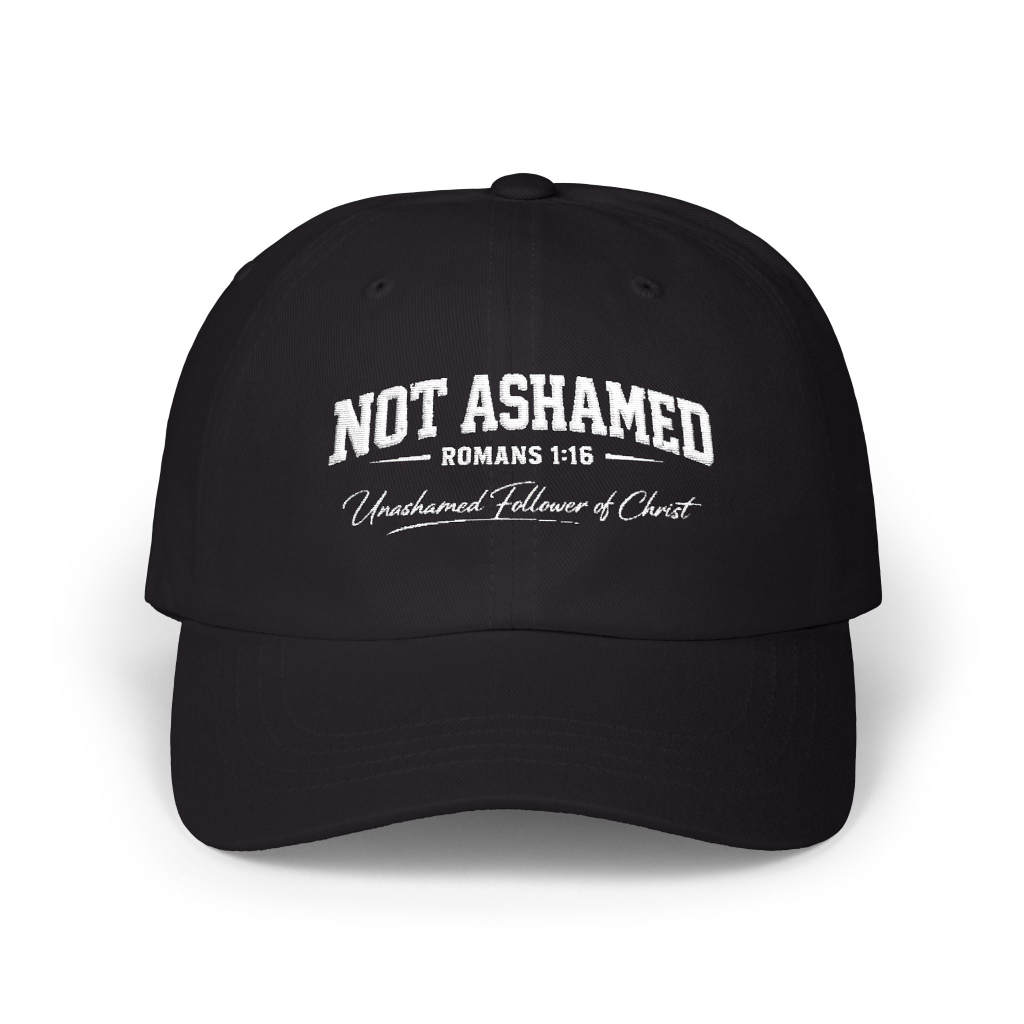 Dad Cap – "Not Ashamed" Romans 1:16 Christian Baseball Hat