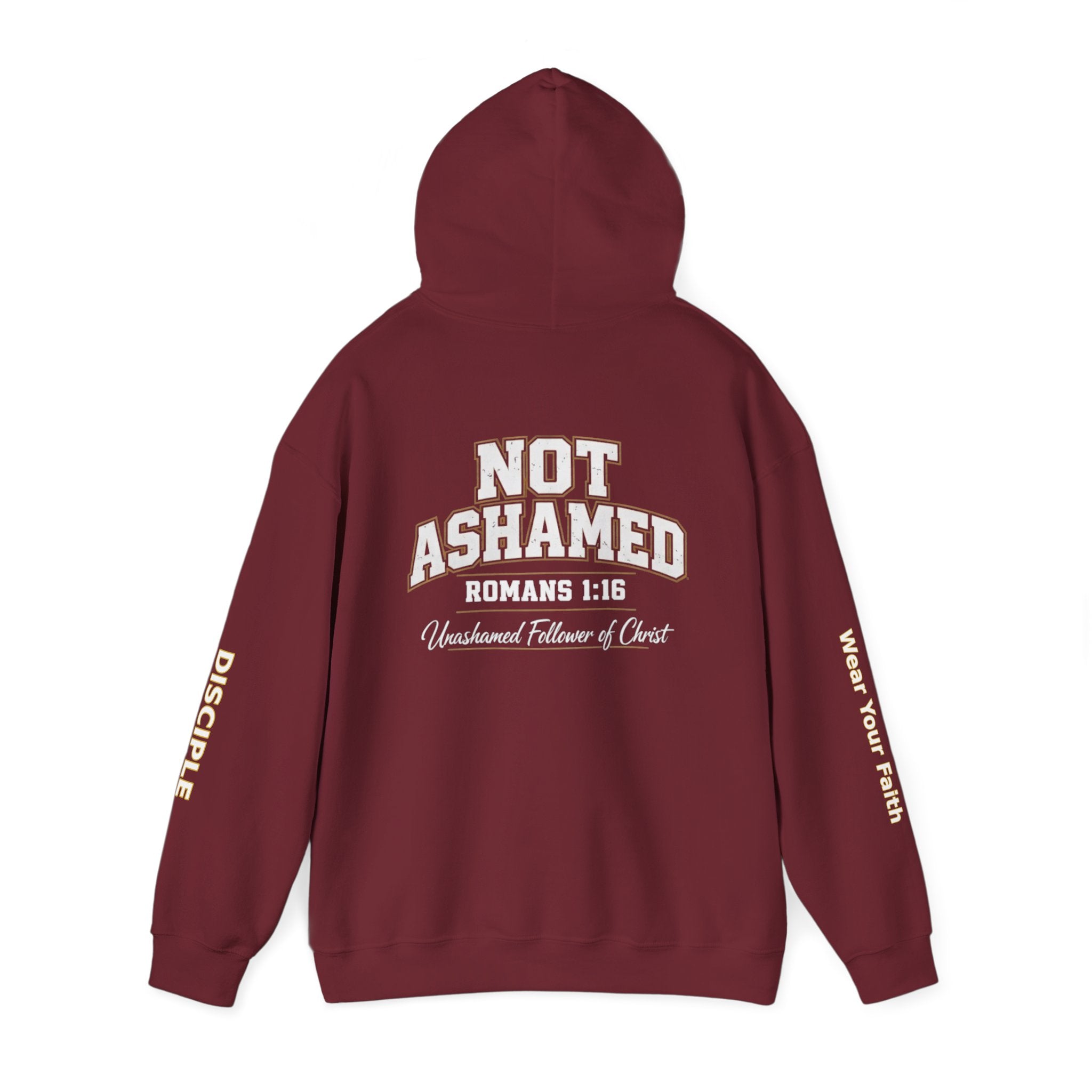 Not Ashamed Hoodie — "Unapologetic Disciple" Christian Faith Sweatshirt (Romans 1:16)