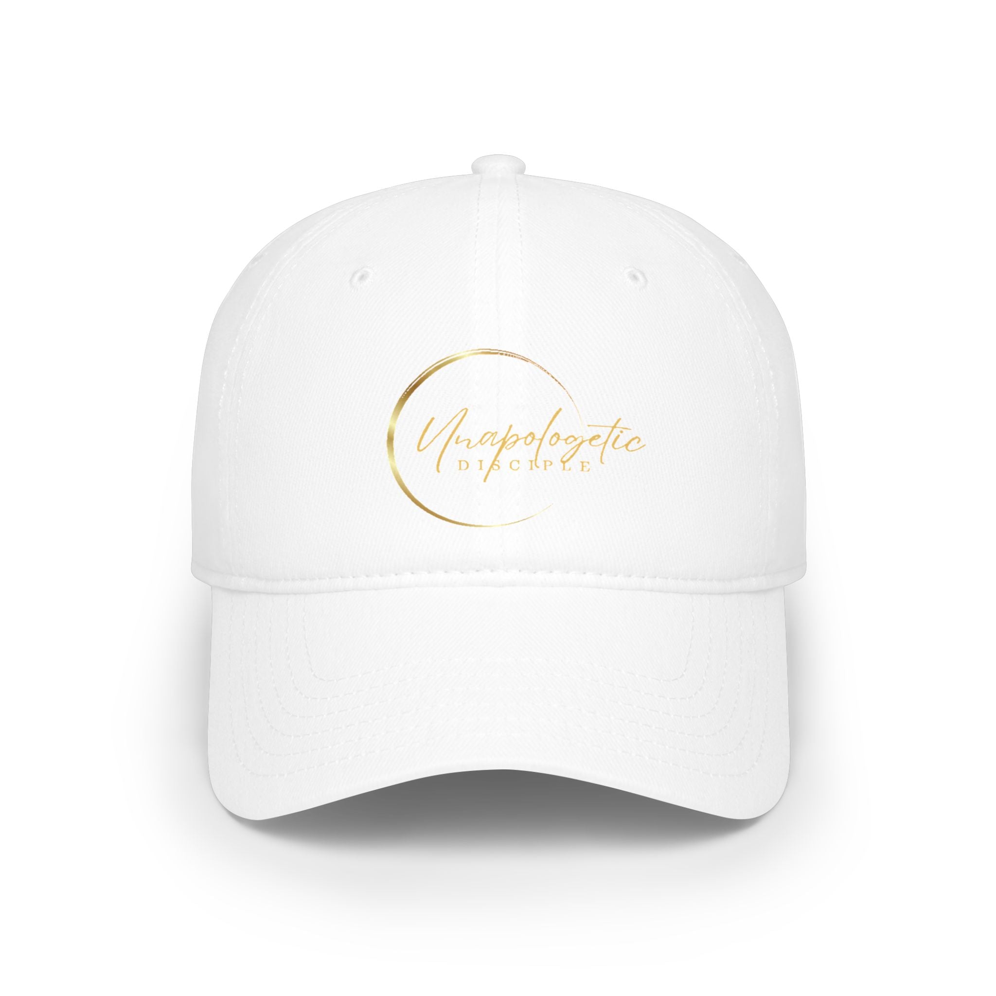 Unapologetic Woman baseball cap | gold script crescent logo