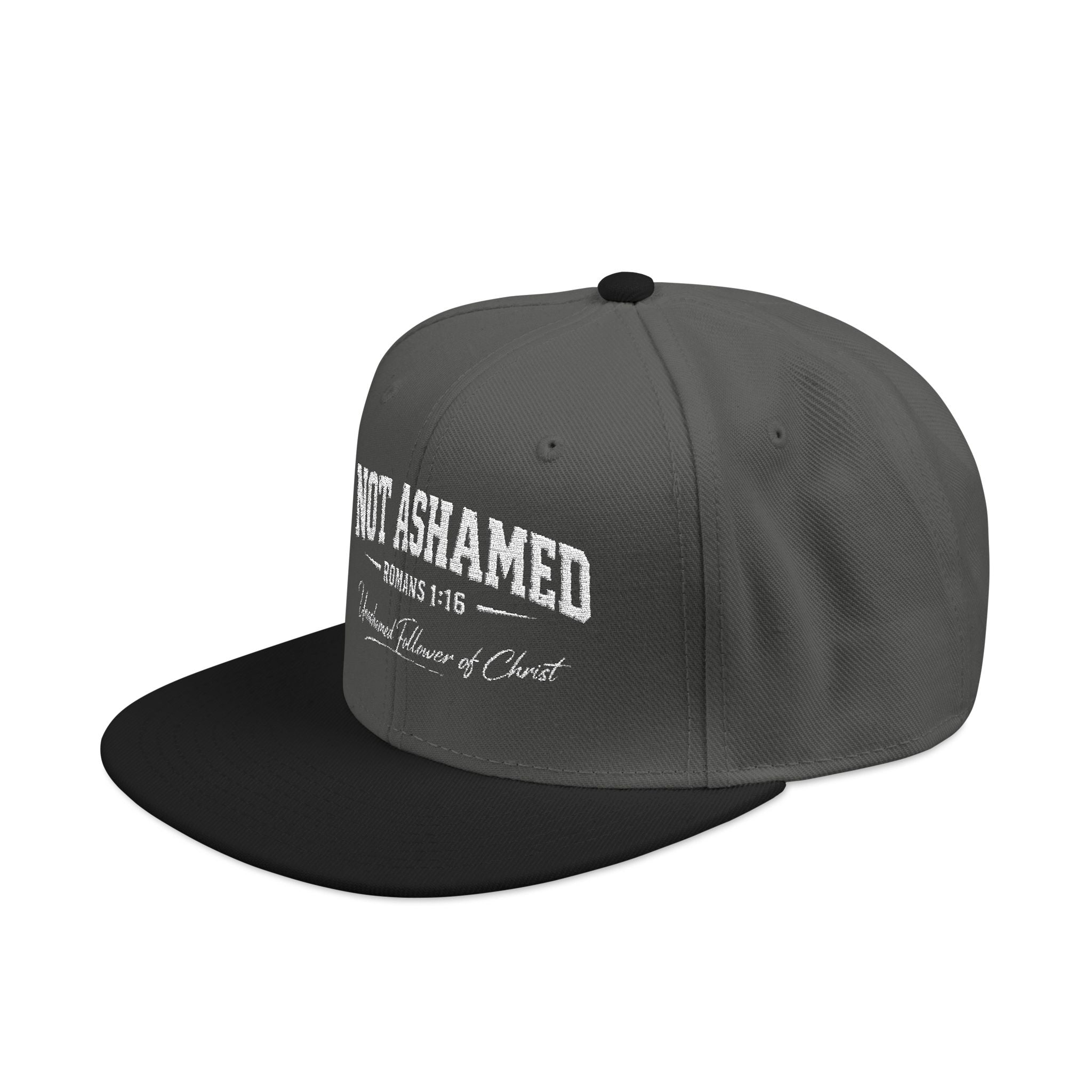 Embroidered 'Not Ashamed' Snapback Hat