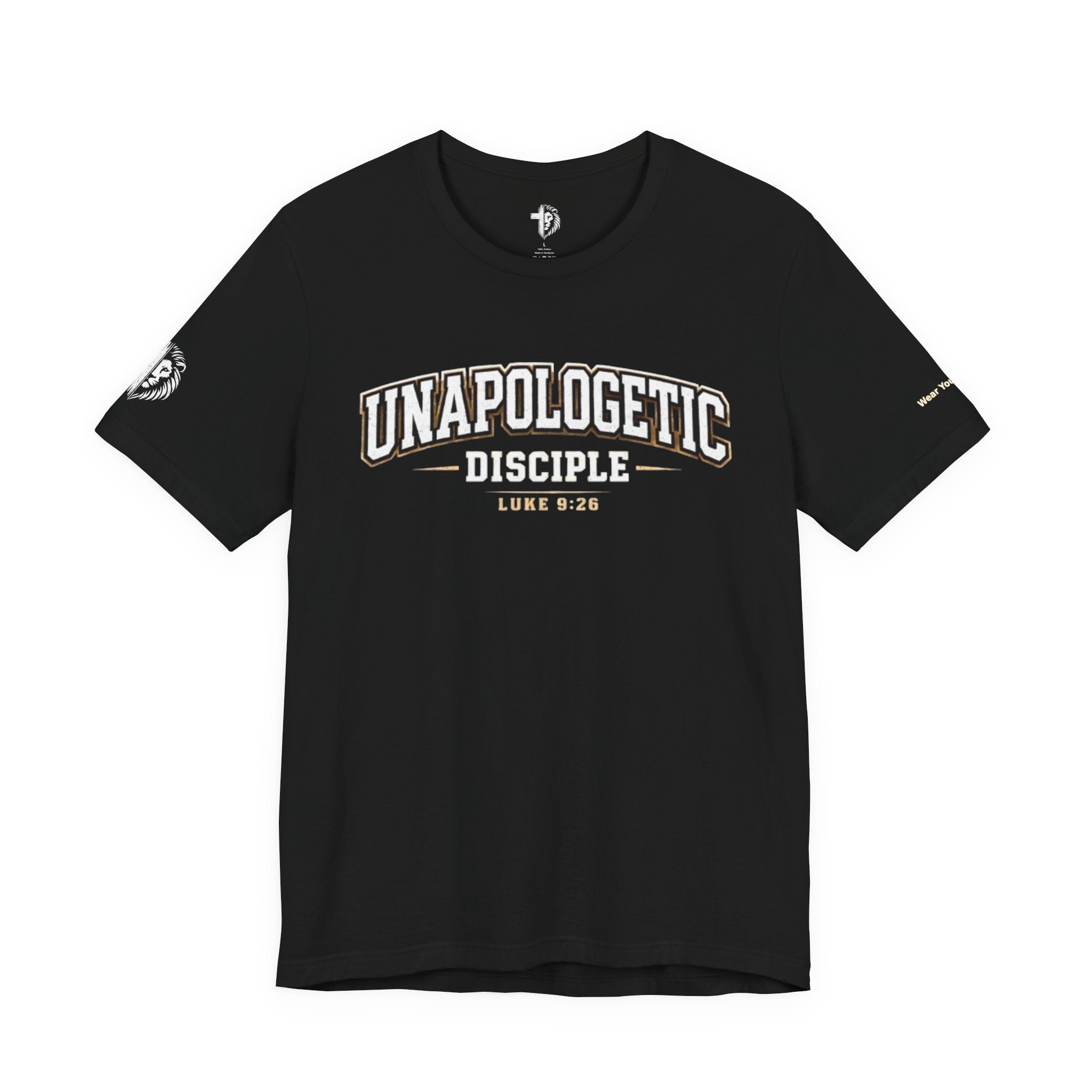 Unapologetic Disciple T‑Shirt — 'Not Ashamed' Christian Tee (Luke 9:26 / Romans 1:16)