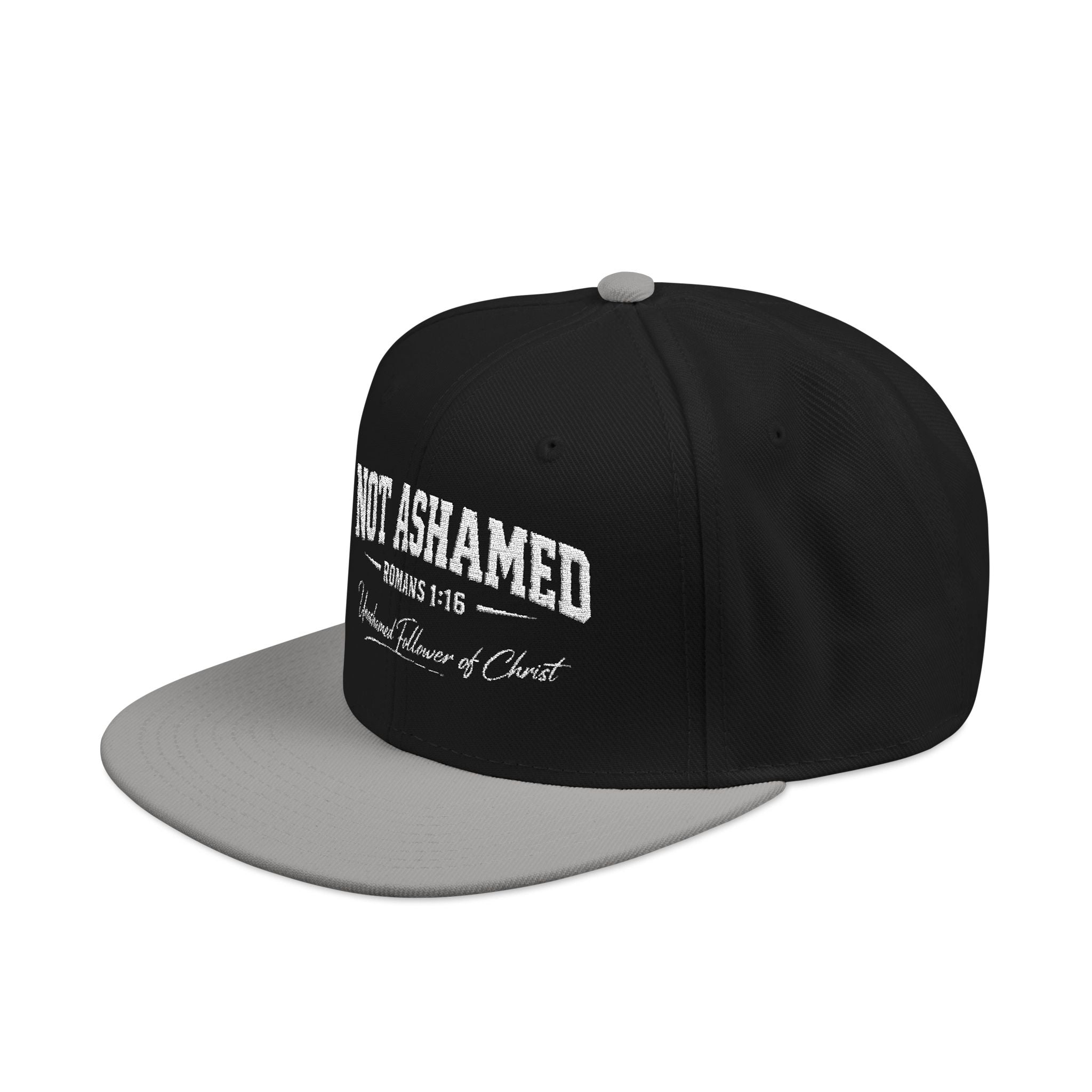 Embroidered 'Not Ashamed' Snapback Hat