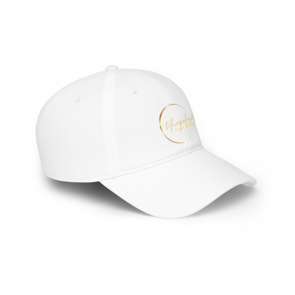 Unapologetic Woman baseball cap | gold script crescent logo
