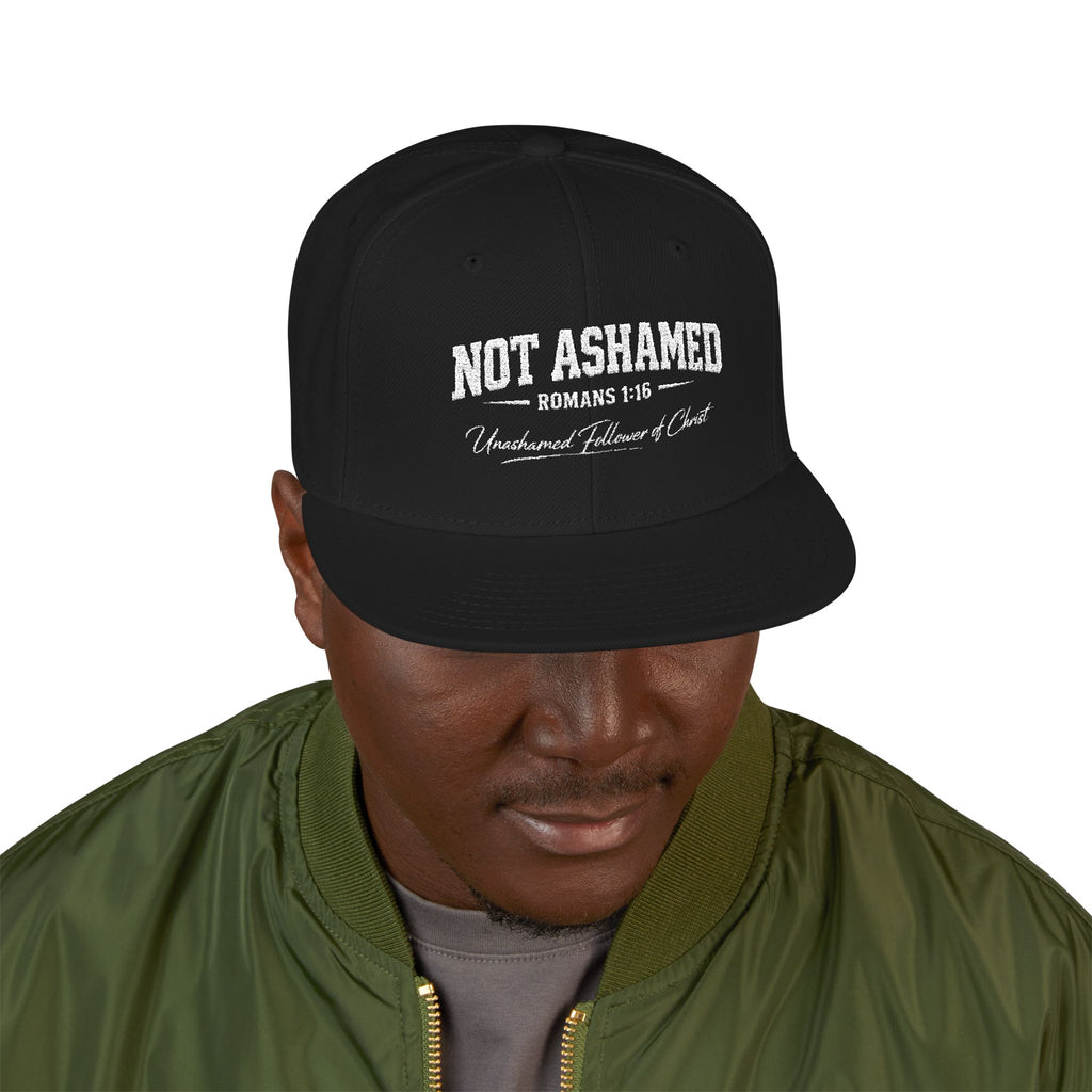 Embroidered 'Not Ashamed' Snapback Hat