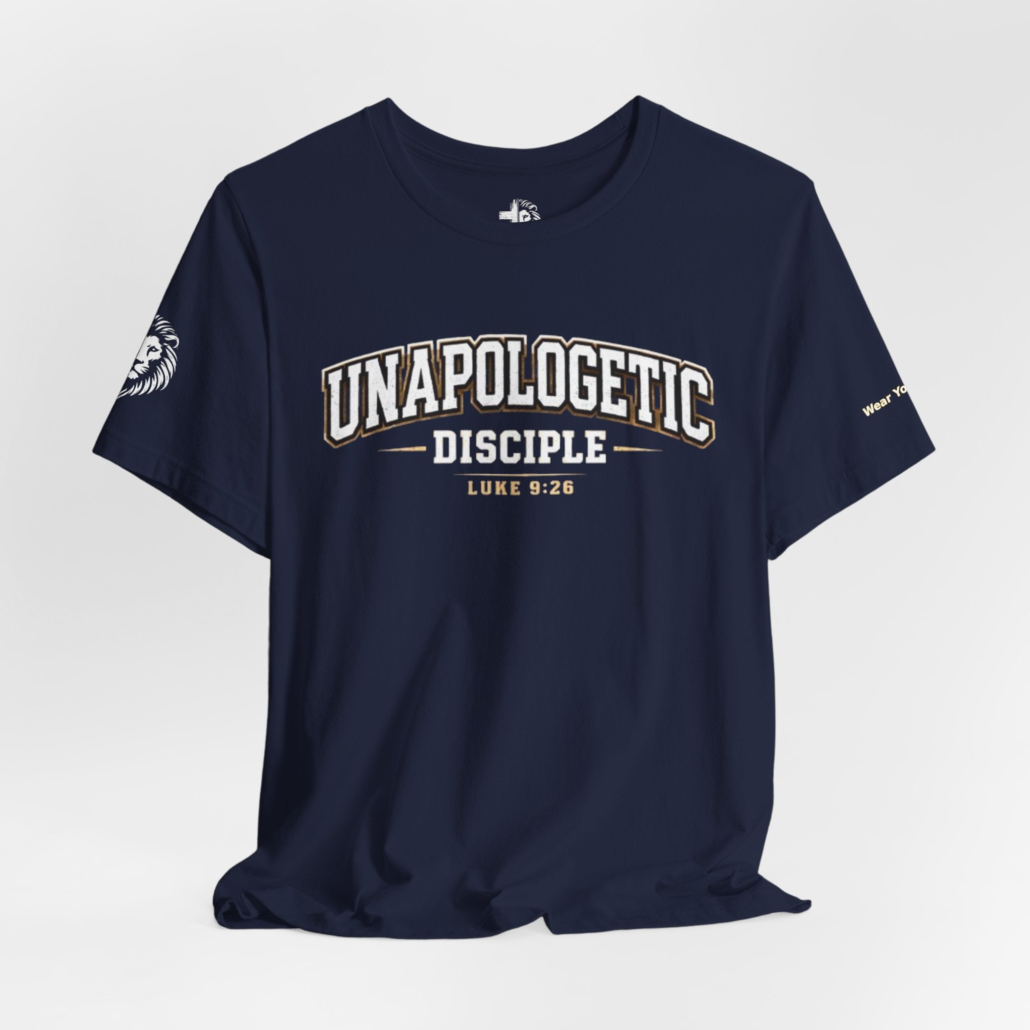 Unapologetic Disciple T‑Shirt — 'Not Ashamed' Christian Tee (Luke 9:26 / Romans 1:16)