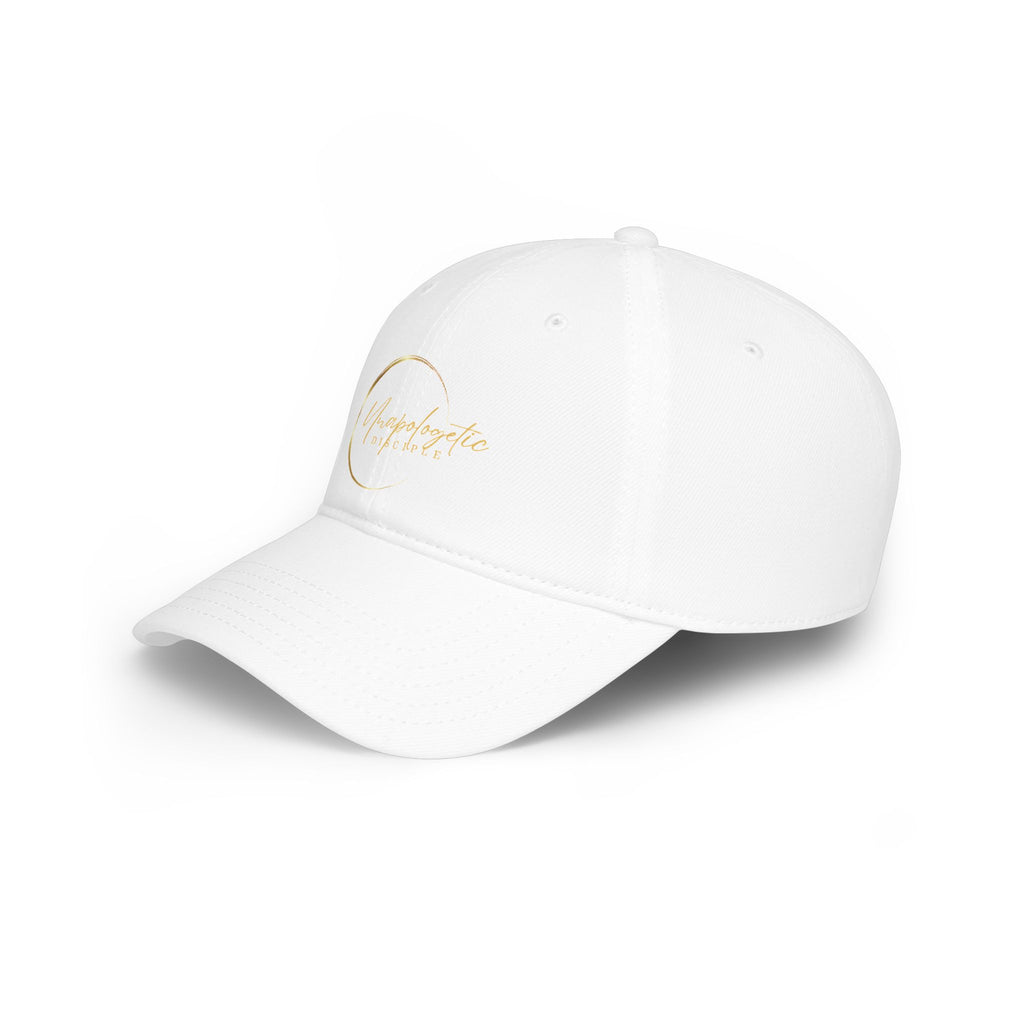 Unapologetic Woman baseball cap | gold script crescent logo